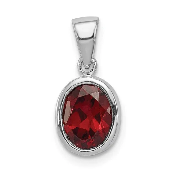 Sterling Silver Genuine Oval Gemstone Pendants