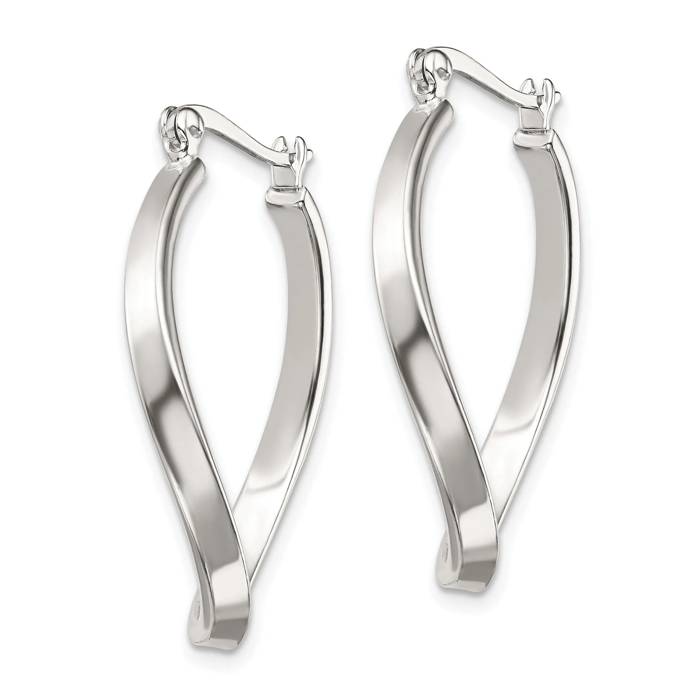 Sterling Silver Oval Hoop Earrings