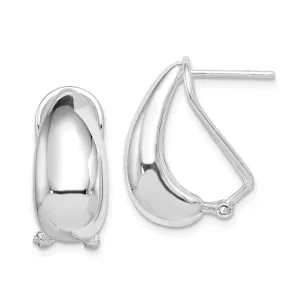 Sterling Silver Tapered J Hoop Post Earrings