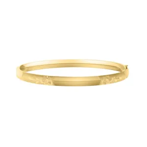 Teen 14K Gold Filled Floral Signet 5mm Bangle