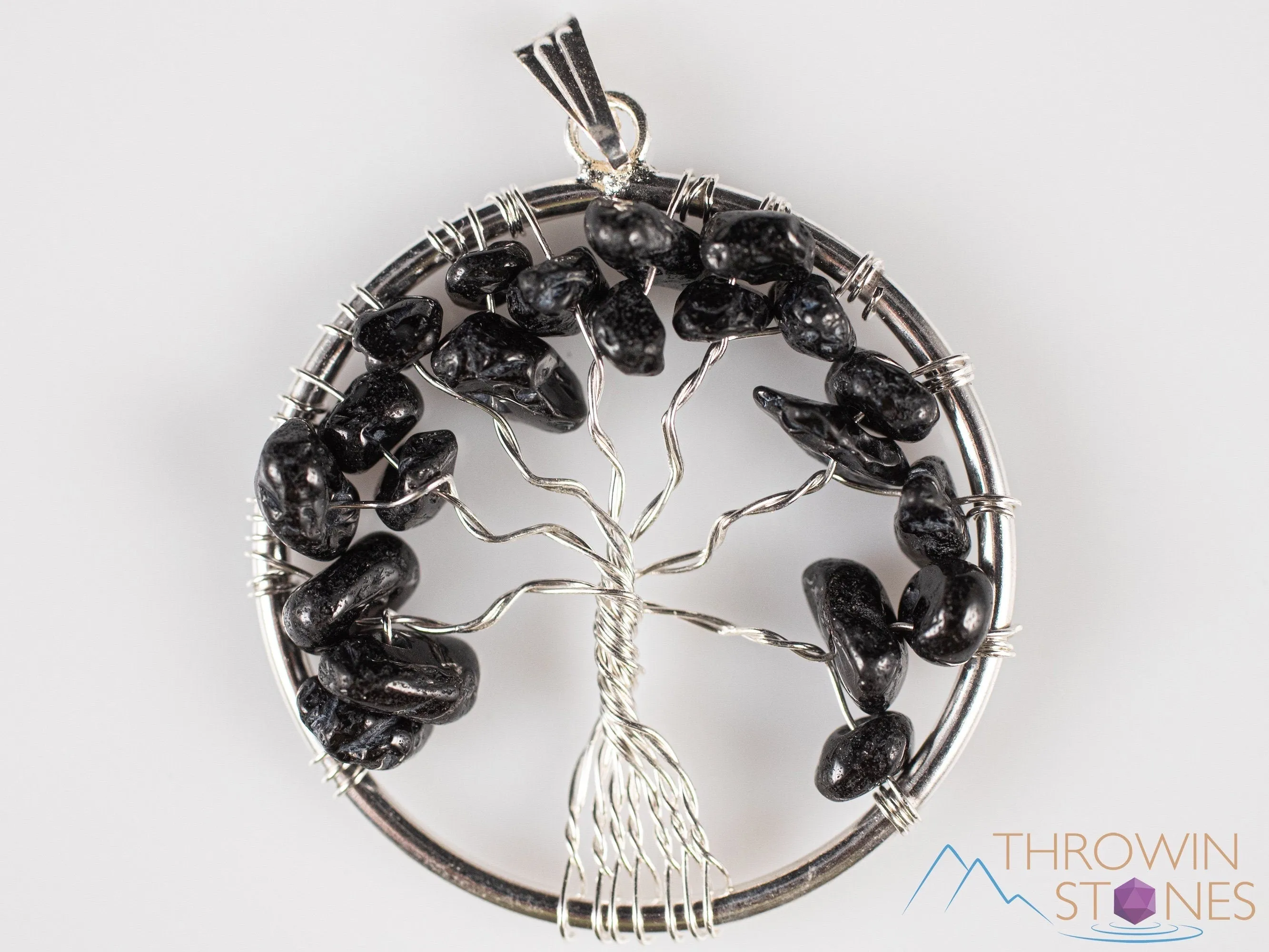 Tree of Life Pendant, Crystal Pendant - GARNET, PERIDOT, Black TOURMALINE - Handmade Jewelry, Wire Wrapped Jewelry, E2001