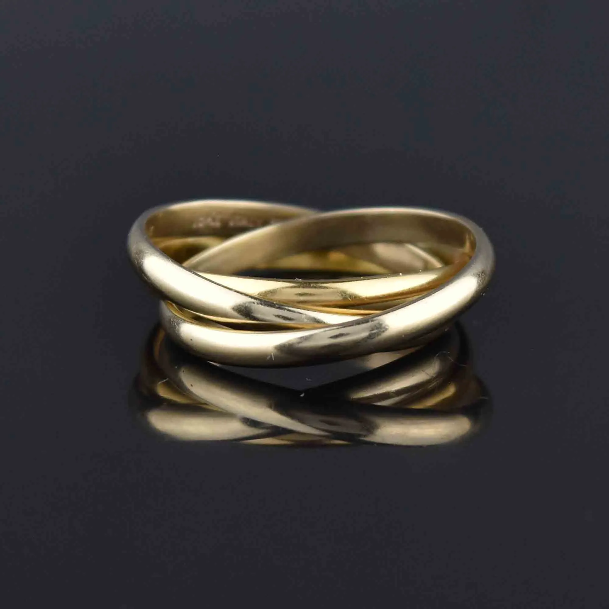 Vintage Trinity 3 Band Rolling Ring in 18K Gold