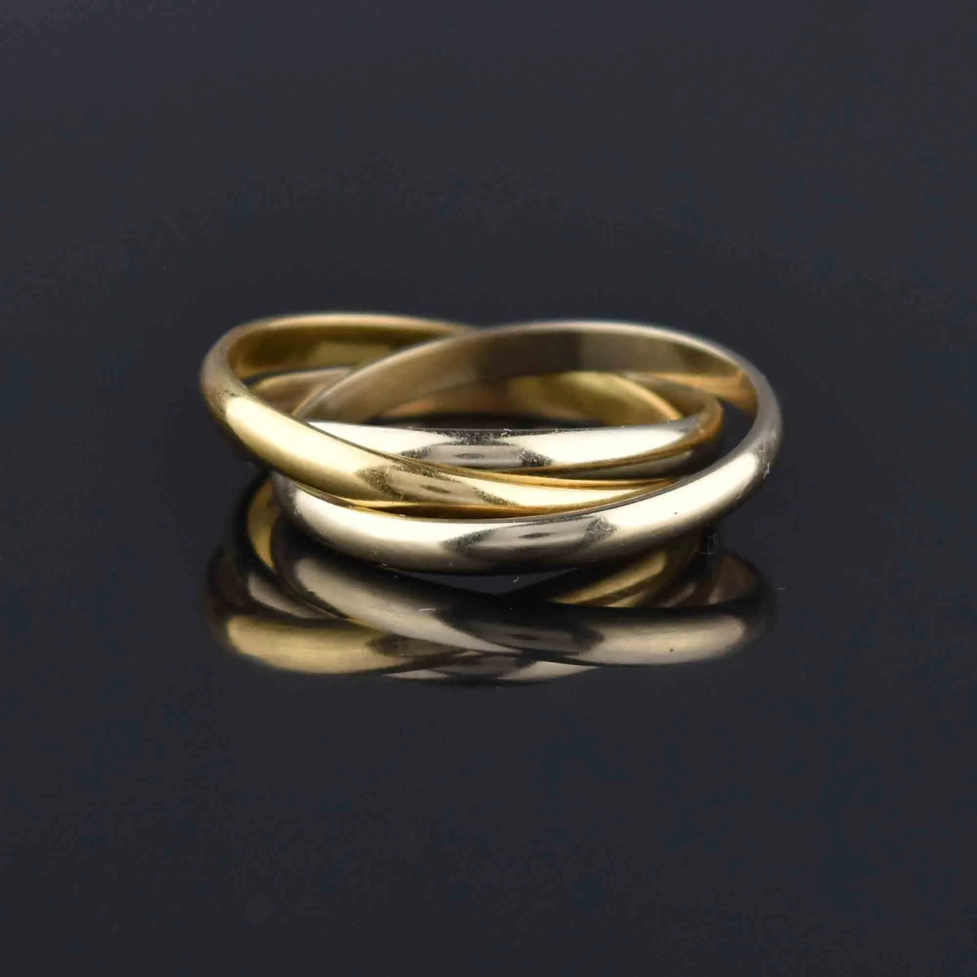 Vintage Trinity 3 Band Rolling Ring in 18K Gold