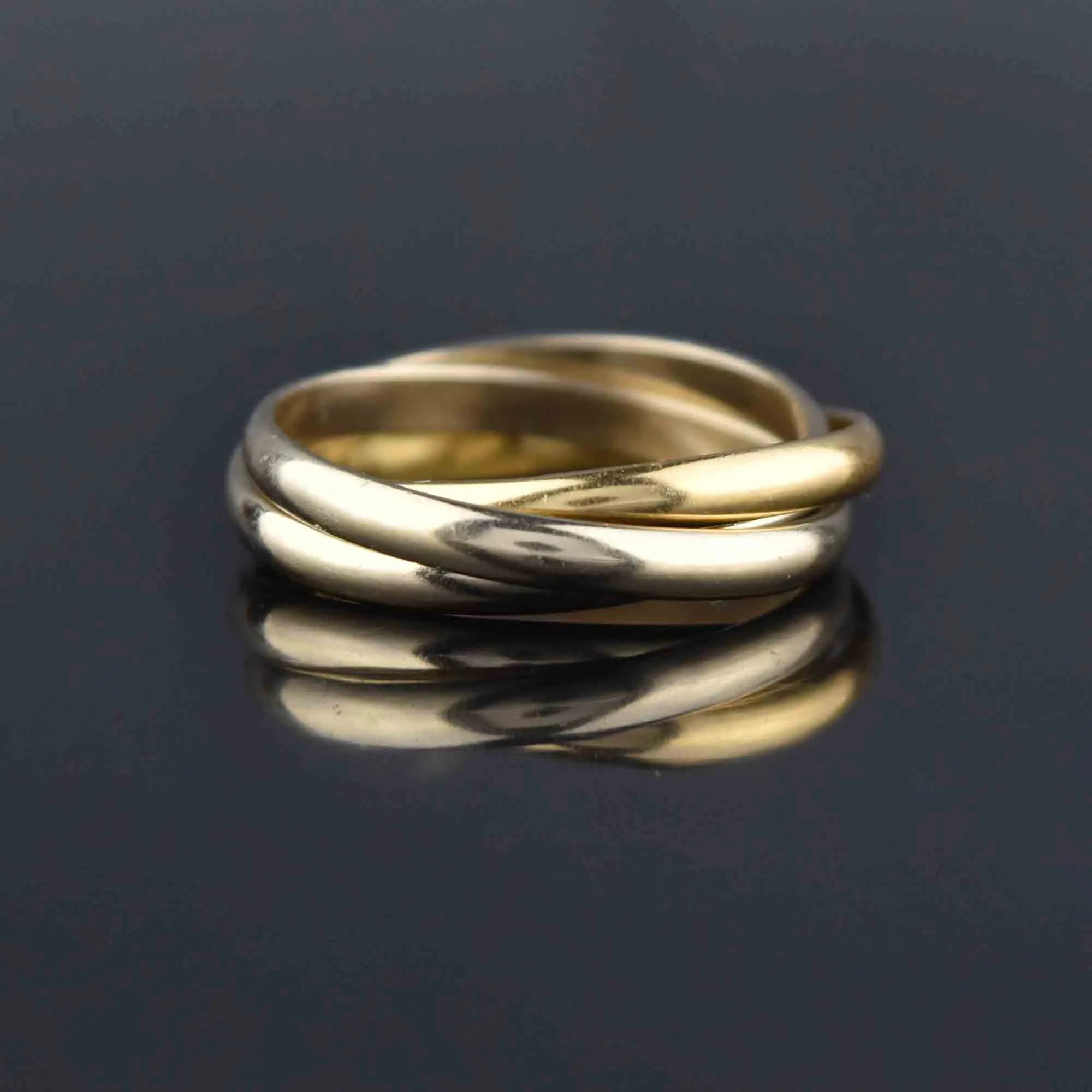 Vintage Trinity 3 Band Rolling Ring in 18K Gold