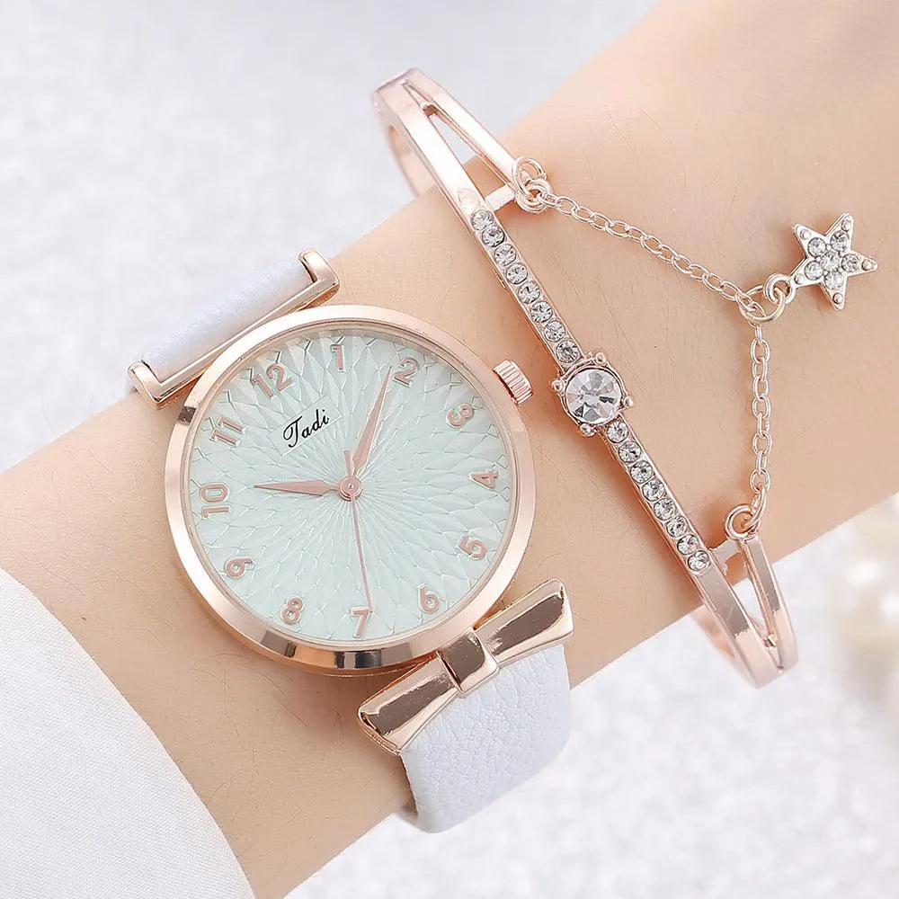 Watch Female Student New Watch Set Fashion Literal Drainage Product Bracelet Set Watch