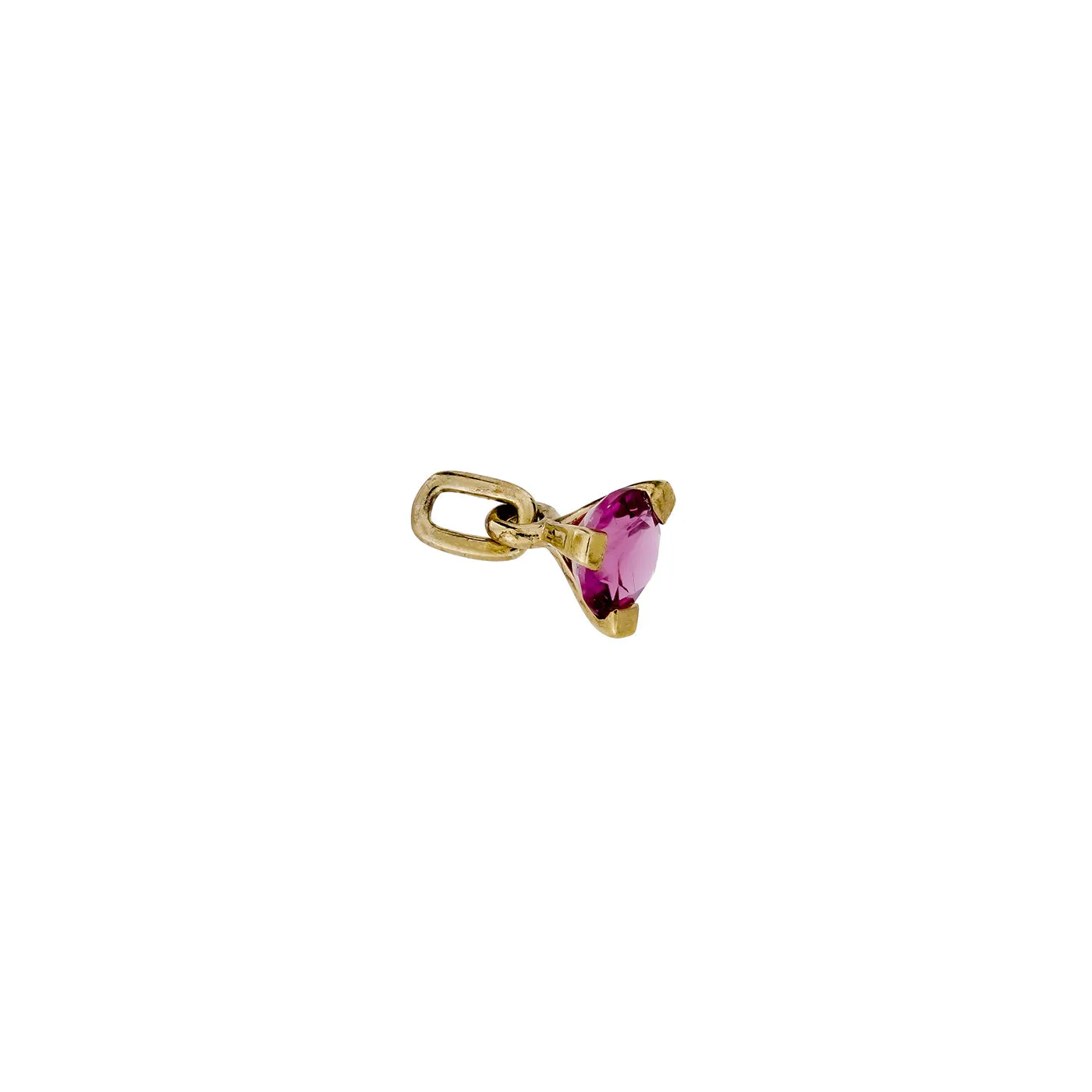 Yellow Gold Vermeil Pink Tourmaline Charm