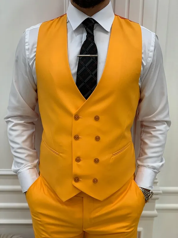 Yellow Slim Fit Groom Wedding Suit for Men by GentWith.com